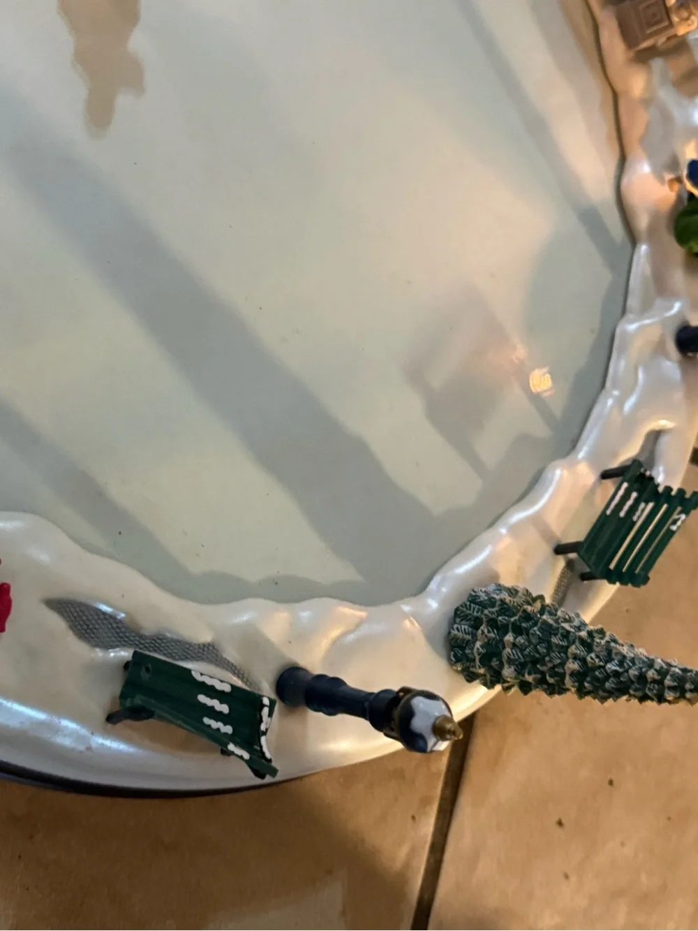 Holiday Skaters Skating Pond Lights Music Box WORKS Complete With Manual